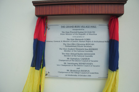 Photos Inauguration GBois Village Hall on 31.10.18 La Flora 12.11.18 by the Hon. Prime Minister of the Republic of Mauritius